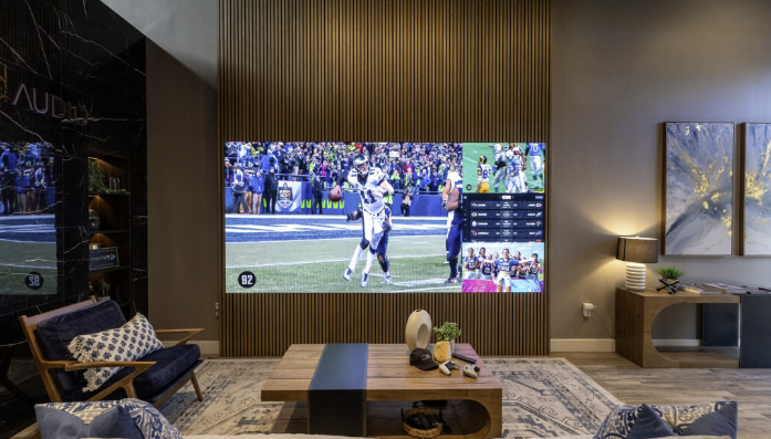 A large-format LED video wall